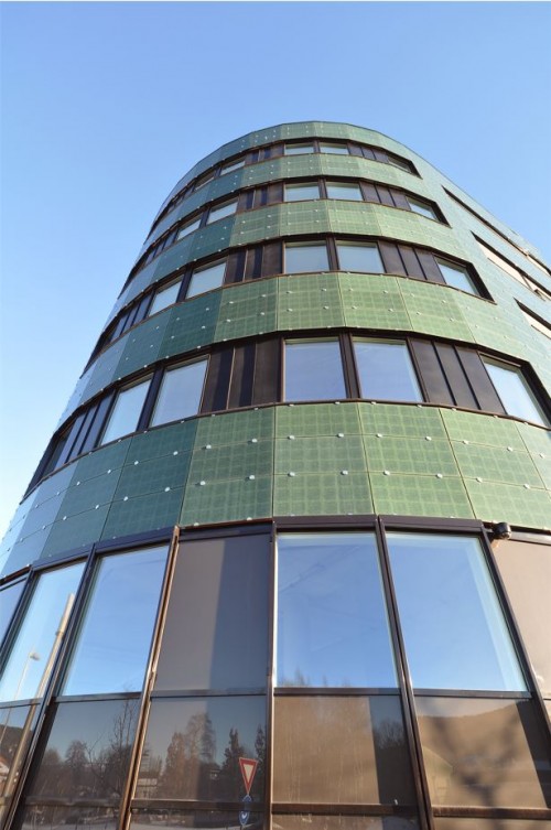Curved section of BIPV façade © Union Eiendomsutvikling