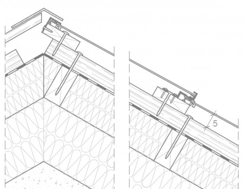 Technisches Detail des tragenden Dachsystems, von Leitner Electro Srl, nachgezeichnet von Eurac Research
