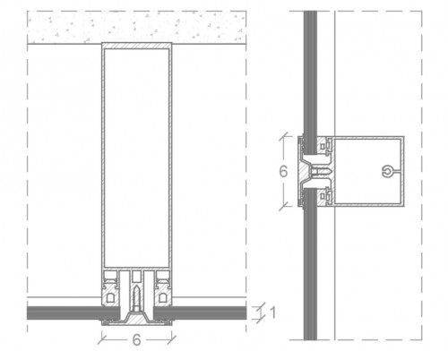 Technisches Detail des hinterlüfteten Schüco-Fassadensystems, Nachzeichnung von Eurac © Schüco International Italia Srl