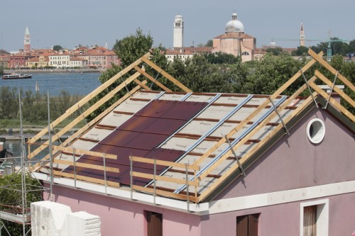 Positioning of the photovoltaic tiles in place of the terracotta tiles
