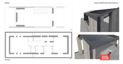 Study of the BIPV roof © Cecchini Chiantelli & partners