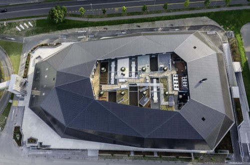 Top view of Umwelt Arena © René Schmid Architekten AG