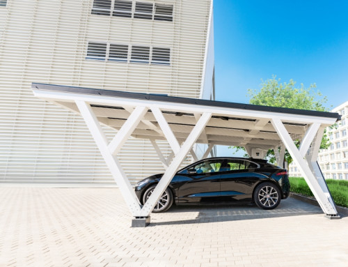 Wooden Solar carport with integrated solar panels, SoliTek
